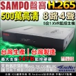 【KINGNET】SAMPO 聲寶監控 監視器 500萬 8路主機(H.265 向下相容傳統設備)