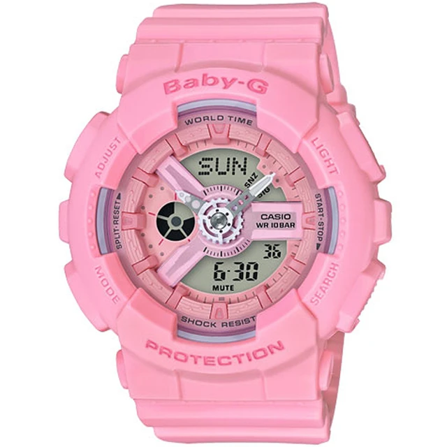 【CASIO 卡西歐】BABY-G 活力粉運動雙顯手錶 畢業 禮物(BA-110-4A1/速)