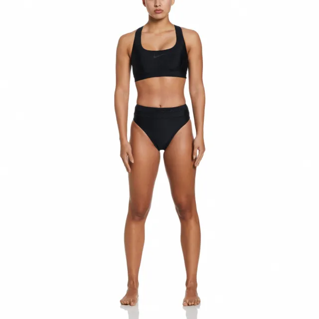 【NIKE 耐吉】SWIM 女泳裝 比基尼 上衣 運動 NIKE NEWBIE 黑 NESSD181-001