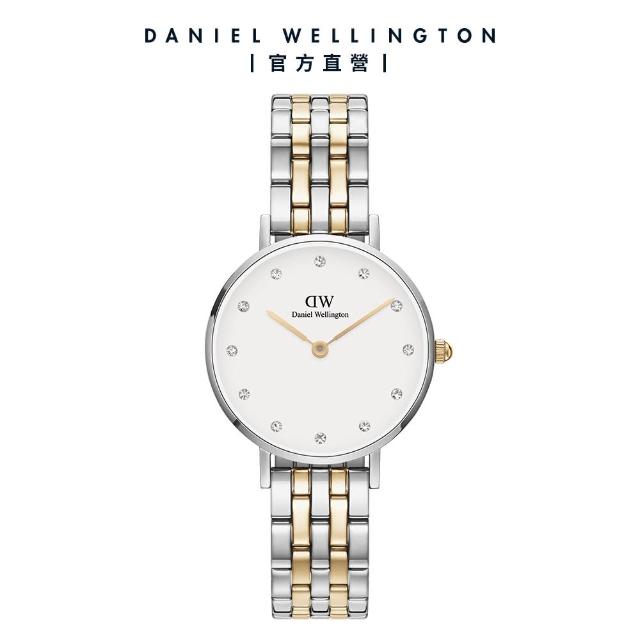 【Daniel Wellington】DW 手錶 Petite Lumine 28mm 星辰珠寶式雙色錶鏈-白錶盤(DW00100616)