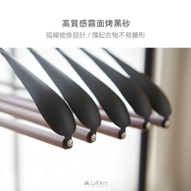 【LiFArt】工業風復古鐵木衣架20入