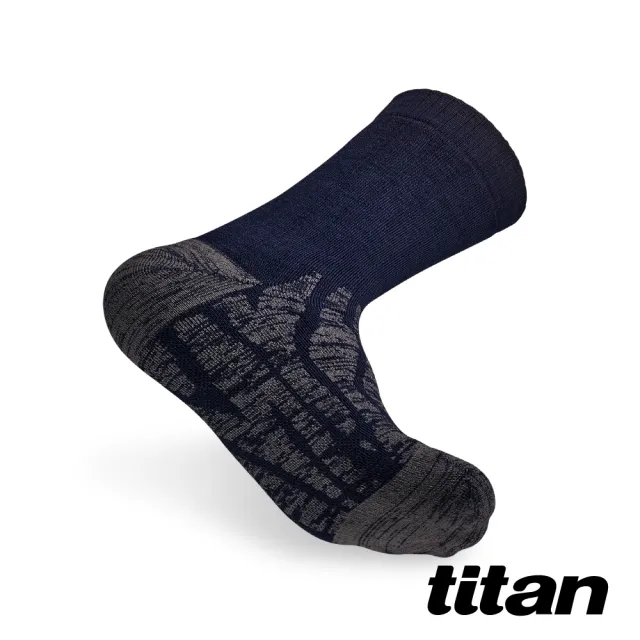 【titan 太肯】減震登山羊毛襪_深藍(恆溫防臭、排汗速乾、吸震緩衝 ~舒適保暖)
