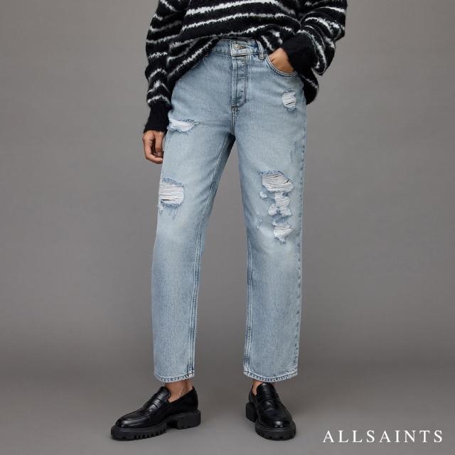 【ALLSAINTS】ZELMA 復古破壞高腰直筒牛仔褲 WE038T(直筒版型)