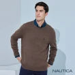 【NAUTICA】男裝 簡約質感素面針織衫(棕)