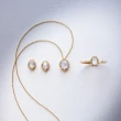 【agete】NOJESS 10K月光石鑽石耳環