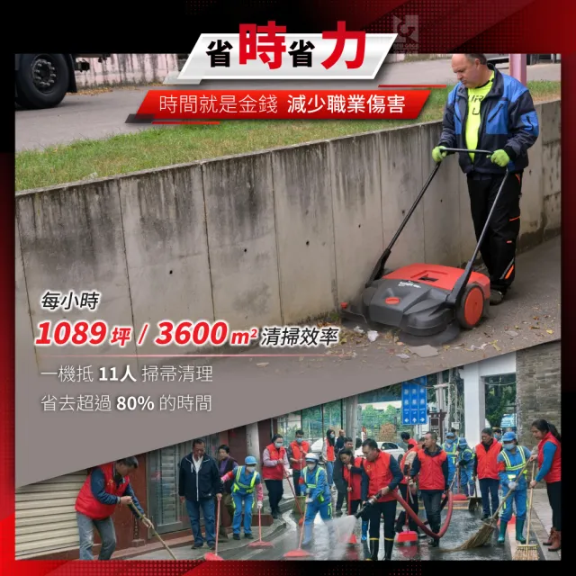 【Starmix 吸特樂】工業型手推驅動式渦輪雙循環清潔乾溼兩用掃地機(Haaga 497)