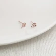【Niloe】幸運草玫瑰金耳環 針式耳環 女款創新設計(925純銀 耳環 針式 造型)