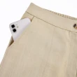 【ILEY 伊蕾】氣質大方褲口開衩設計寬褲(杏色；M-XL；1232166716)
