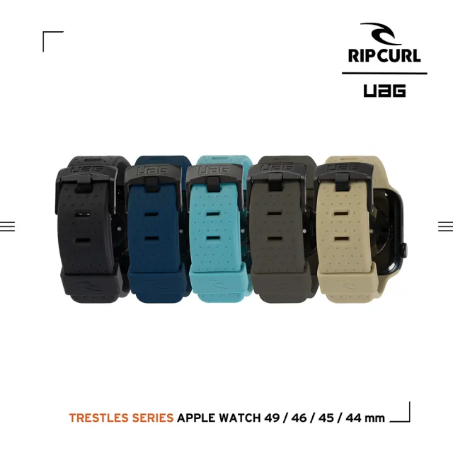 【UAG】X RIP CURL Apple Watch 42/44/45/49mm 舒適矽膠運動錶帶-海軍藍(UAG)