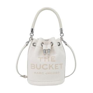 【MARC JACOBS 馬克賈伯】THE MICRO牛皮束口兩用水桶包(白)