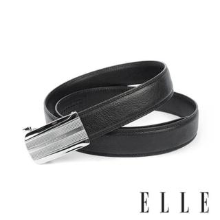 【ELLE HOMME】自動扣皮帶/紳士皮帶-格紋條中品牌