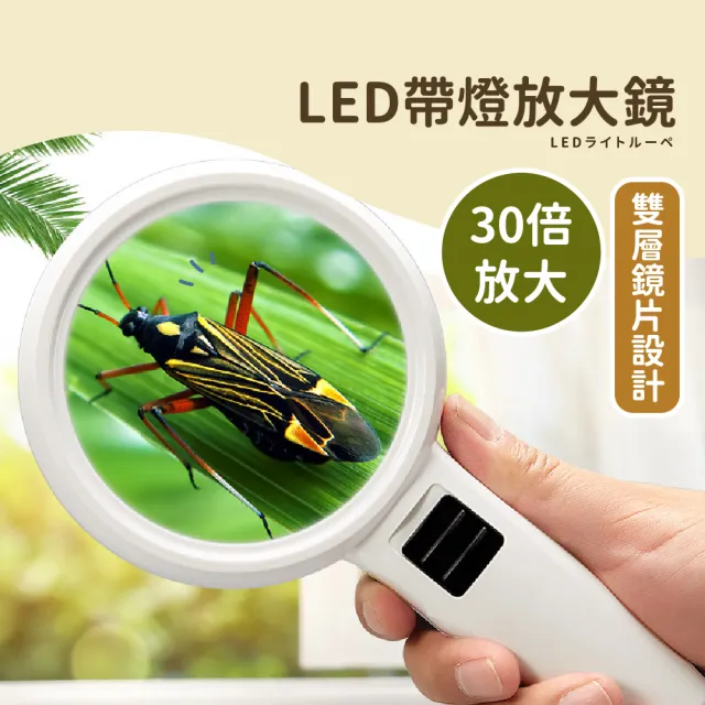 【閱讀必備】LED帶燈放大鏡(高清 維修 鑑定 老花 老年人 手持式 雙鏡面 高清放大鏡)