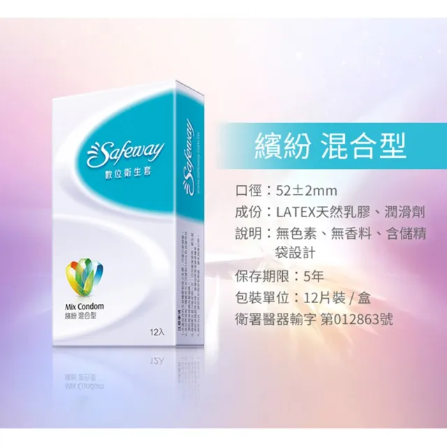 【safeway 數位】經典款衛生套全系列 12入共5盒(共60入 情趣職人 衛生套)
