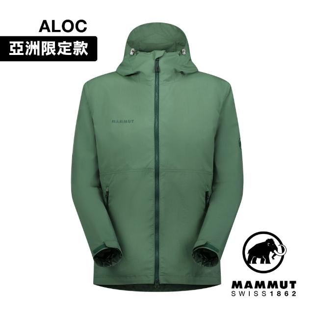 【Mammut 長毛象官方直營】Hiking WB Hooded Jacket AF 健行防風連帽外套 男款 深玉石綠 #1012-00391