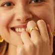 【CReAM】Dawn歐美寬版條紋扭結輕奢設計鍍18K金色戒指(新年 過年 送禮 禮物)
