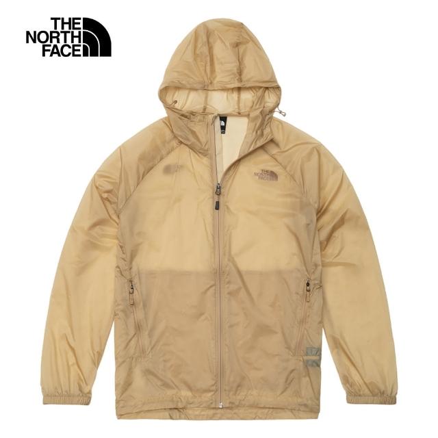 【The North Face 官方旗艦】北面男款卡其色DWR防潑水寬鬆連帽外套｜7WD4LK5