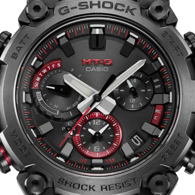 【CASIO 卡西歐】G-SHOCK MT-G系列 太陽能x藍牙 電波雙核心防護腕錶 50.9mm / MTG-B3000BD-1A