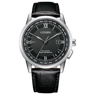 【CITIZEN 星辰】GENTS 羅馬紳士光動能電波時尚男錶-黑/42.7mm(CB0151-19E)