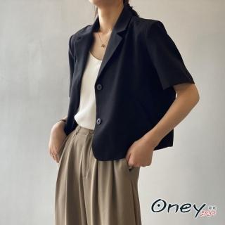 【ONEY 歐妮】★韓版時尚經典短袖西裝外衣(春夏/短版上衣/短袖外套/西裝罩衫)