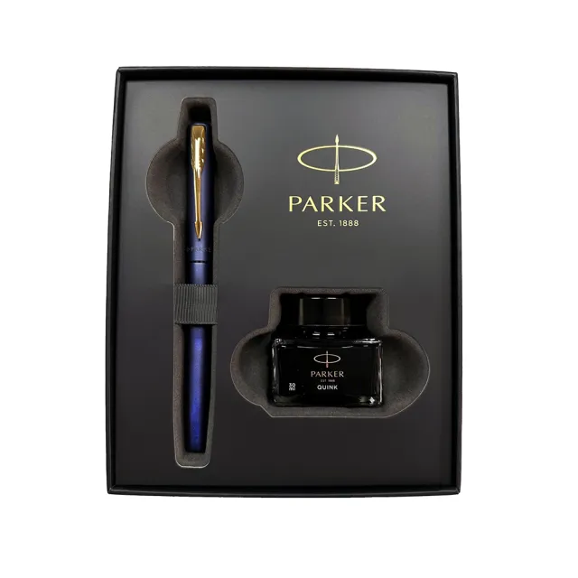 【PARKER】派克 威雅XL 海軍藍 鋼筆墨水禮盒組(送禮自用兩相宜)