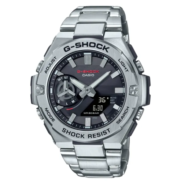 【CASIO 卡西歐】G-STEEL系列 藍芽連線 X 太陽能電力 多功能腕錶 GST-B500D-1A