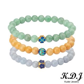 【K.D.J 圓融珠寶】三色三彩天然A貨翡翠手珠(三色選一.手圍可選)