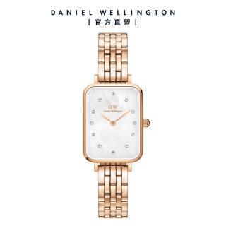 【Daniel Wellington】DW 手錶 Quadro Melrose Lumine 20X26 星辰貝母盤珠寶式錶鏈-白錶盤(DW00100620)