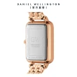 【Daniel Wellington】DW 手錶 Quadro Melrose Lumine 20X26 星辰貝母盤珠寶式錶鏈-白錶盤(DW00100620)