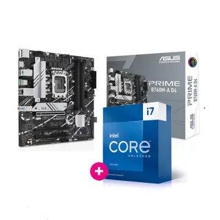 【Intel&華碩限時組】PRIME B760M-A D4主機板+13代i7-13700KF處理器