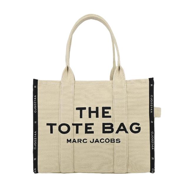 【MARC JACOBS 馬克賈伯】TOTE刺繡字母印花滾邊帆布托特包(大/白)