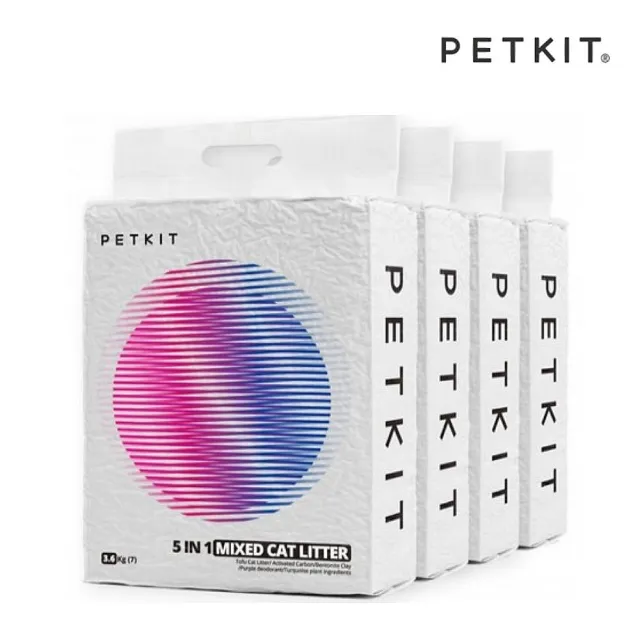 【Petkit 佩奇】5合1活性碳混合貓砂7L/3.6kg*4入組/箱｜台灣公司貨(貓砂)