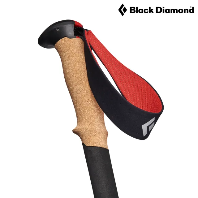 【Black Diamond】Pursuit FLZ 鋁合金登山杖 110067 / 黑色-橘紅(手杖 折疊拐杖 7075鋁合金)