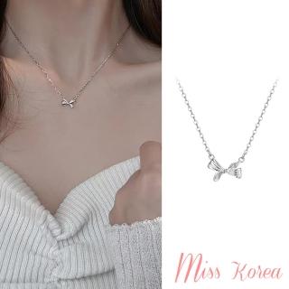 【MISS KOREA】韓國設計甜美氣質迷你蝴蝶結造型項鍊(迷你項鍊 蝴蝶結項鍊)
