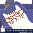 【Kusuguru Japan】日本眼鏡貓NEKOMARUKE系列羊絨質感 立體貓耳 萬用包 手提包(加贈皮質造型掛飾)