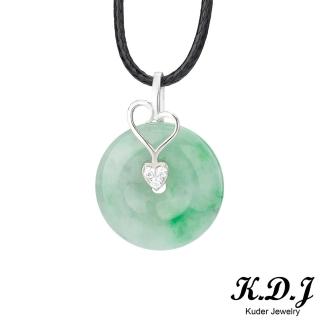 【K.D.J 圓融珠寶】冰飄綠懷古平安扣翡翠墜飾天然A貨(隨機出貨)