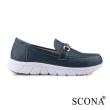 【SCONA 蘇格南】全真皮 輕量舒適樂福鞋(藍色 7391-2)