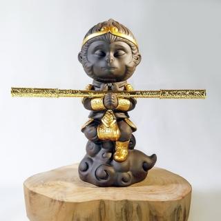【桃花源創意工坊】紫砂陶瓷茶寵齊天大聖悟空猴子茶玩擺件功夫車載陶瓷擺件 BB(陶瓷紫砂)