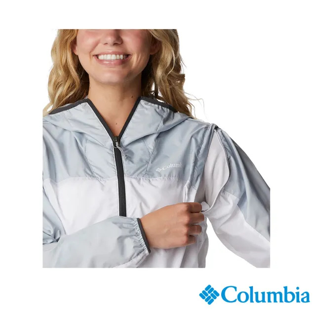 【Columbia 哥倫比亞 官方旗艦】女款- Alpine Chill™UPF40風衣-灰藍(UWR91530GL / 2023年春夏)