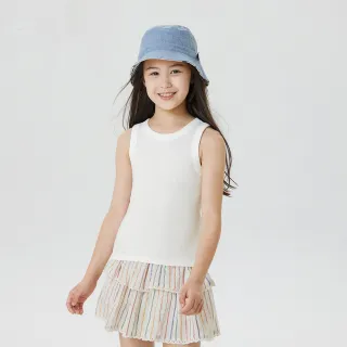 【GAP】女童裝 純棉羅紋背心-白色(601440)