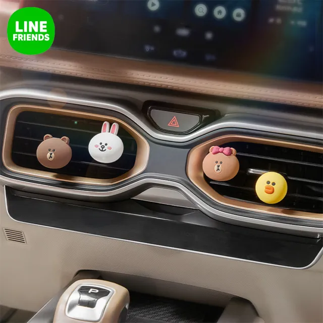 【LINE FRIENDS】熊大兔兔車用出風口掛飾掛鉤汽車擺飾(車用擺件)