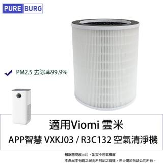 【PUREBURG】適用Viomi 雲米 APP智慧 VXKJ03 R3C132 空氣清淨機 副廠濾網