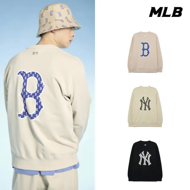 【MLB】大Logo長袖大學T MONOGRAM系列 洋基/紅襪隊(3AMTM0831-三色任選)