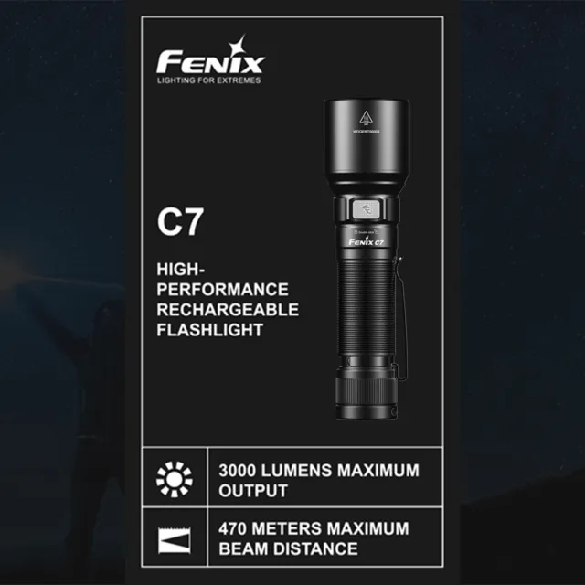 【Fenix】C7 高性能直充作業手電筒/3000流明(戰術手電筒 強光led電筒 隨身手電筒 高流明手電 充電電池)