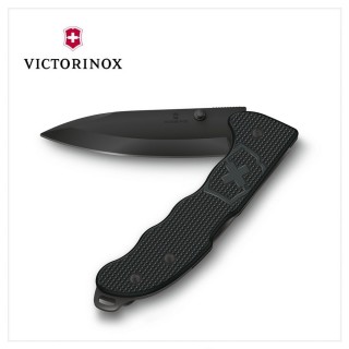 【VICTORINOX 瑞士維氏】Evoke BS Alox 折疊式獵刀 136mm/4用/極黑+黑(0.9415.DS23)