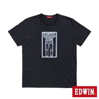 【EDWIN】男裝 人氣復刻款 牛仔褲線搞短袖T恤(黑色)