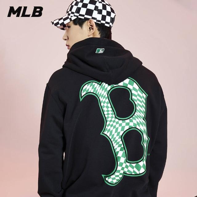 【MLB】大Logo連帽上衣 帽T Checkerboard系列 波士頓紅襪隊(3AHDO0131-43BKS)