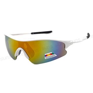 【SUNS】Polarized運動太陽眼鏡 頂規強化輕量偏光鏡片 白框桔水銀S216 抗UV400(採防爆鏡片/防眩光/防撞擊)
