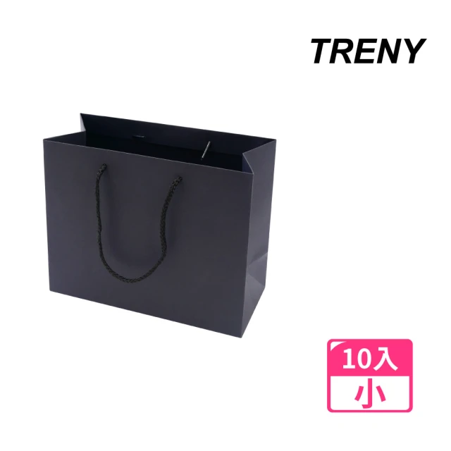 【TRENY】經典黑禮物手提袋-橫款小10入