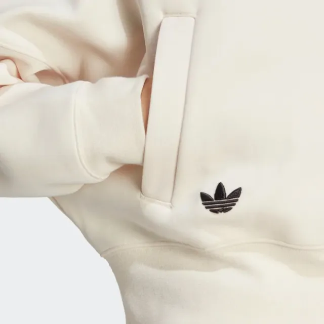 【adidas 愛迪達】外套 女款 運動外套 三葉草 米白 IB7316