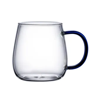 450ml 雙層咖啡杯 雙層玻璃杯 馬克杯 耐熱玻璃杯 咖啡杯 隔熱杯 雙層杯 防燙杯 藍琉璃玻璃杯(PG450B)